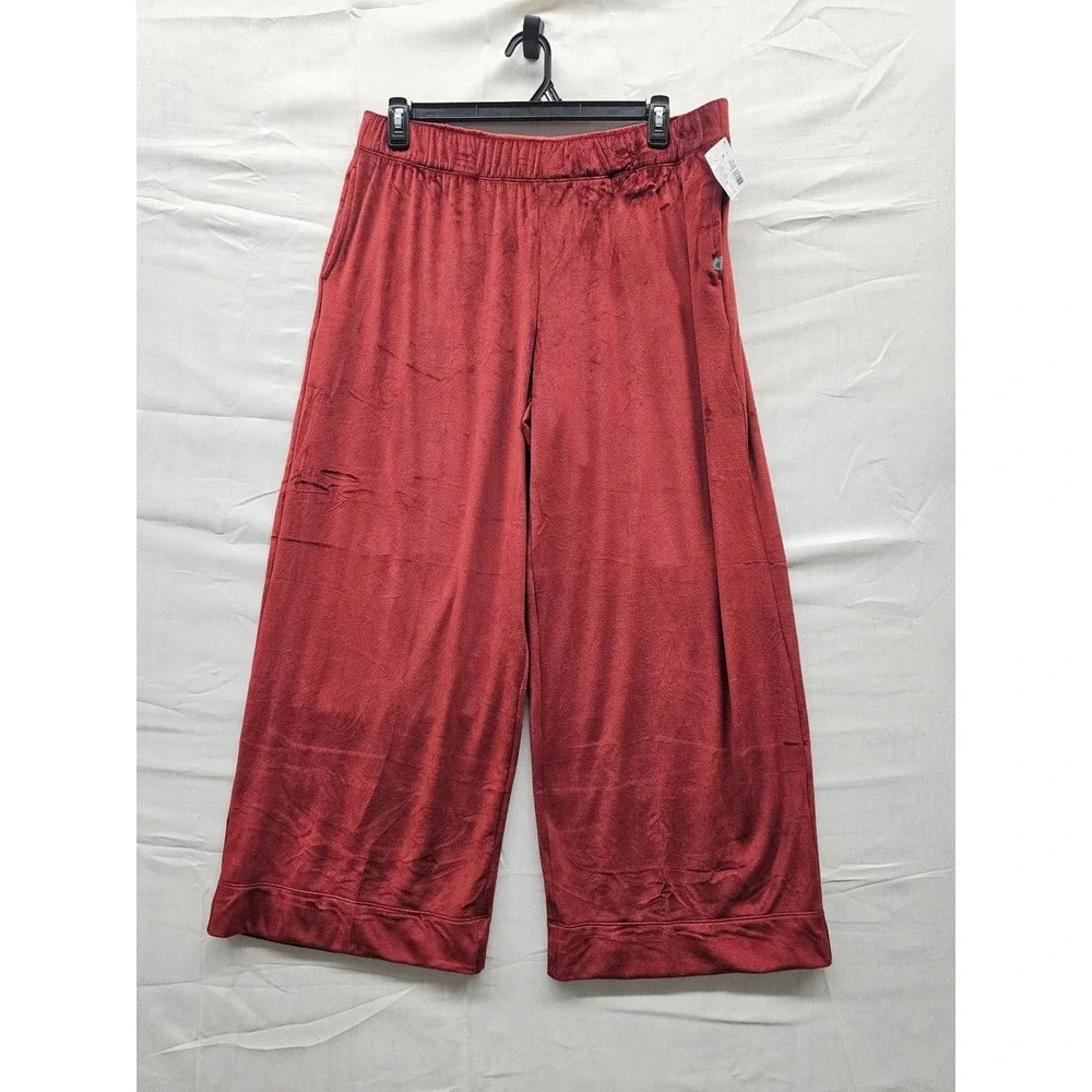 Jockey Generation Women XL Velour Sleep Pants Rust Red Wide Leg‎ Lounge New